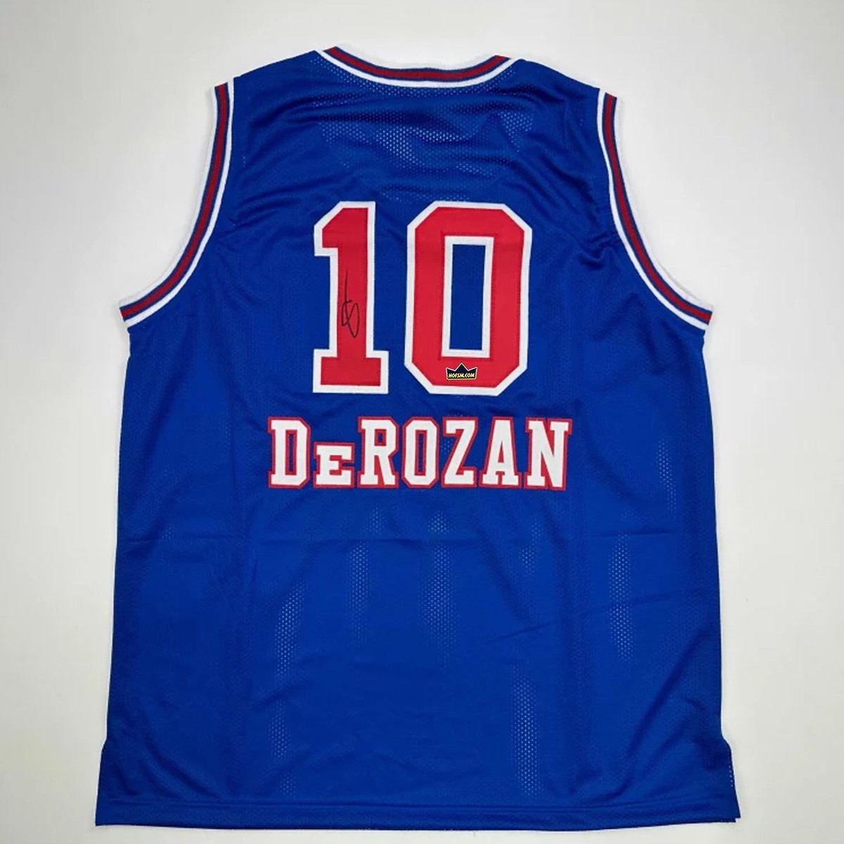 Autographed DeMar DeRozan #10 Blue Kansas City Sacramento jersey