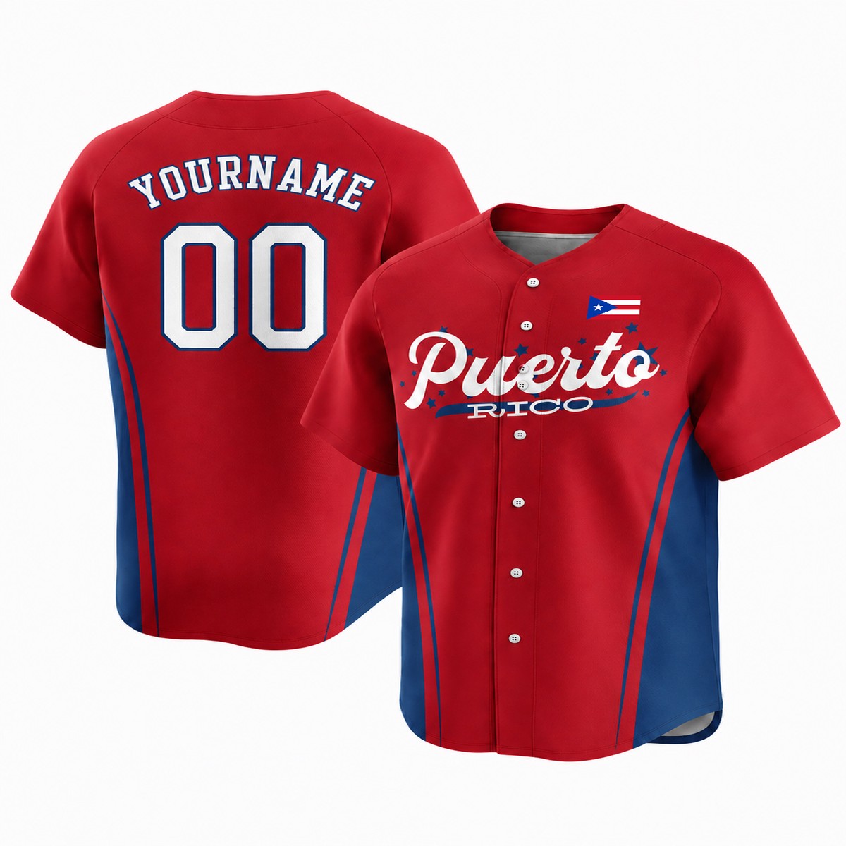 Puerto Rico Custom Baseball Jersey