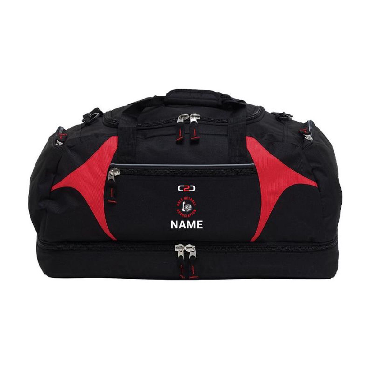 Sale Netball Overnight Sports Bag (Black and Red)