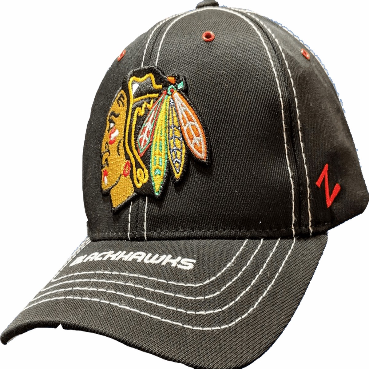 ZHats NHL Chicago Blackhawks Goal Line Adjustable Hat